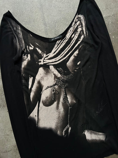 artistic long sleeve top with print