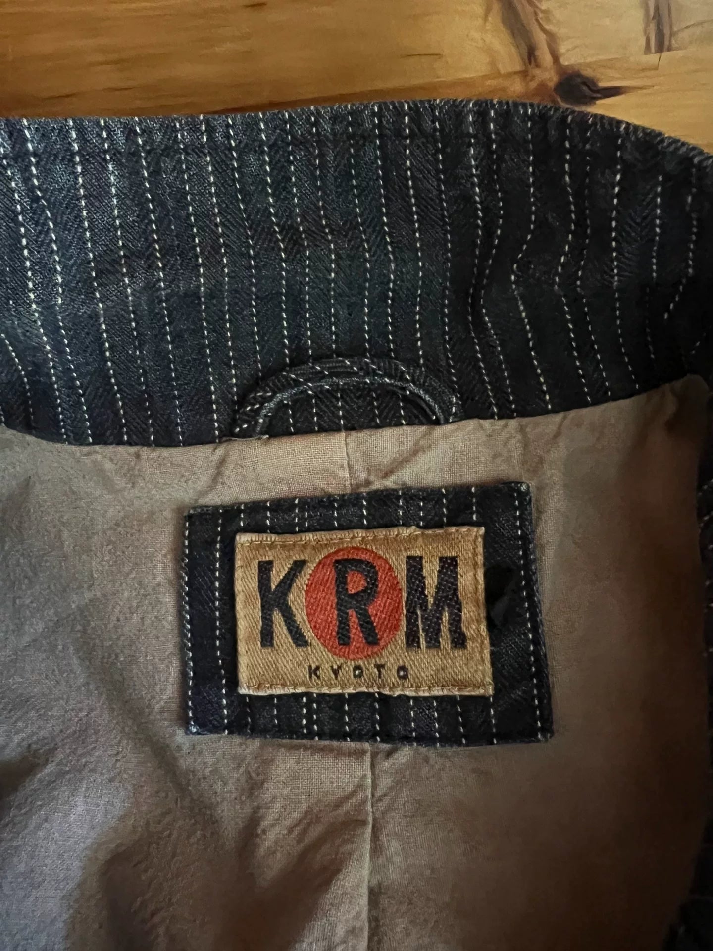vintage blue striped work vest by KRM