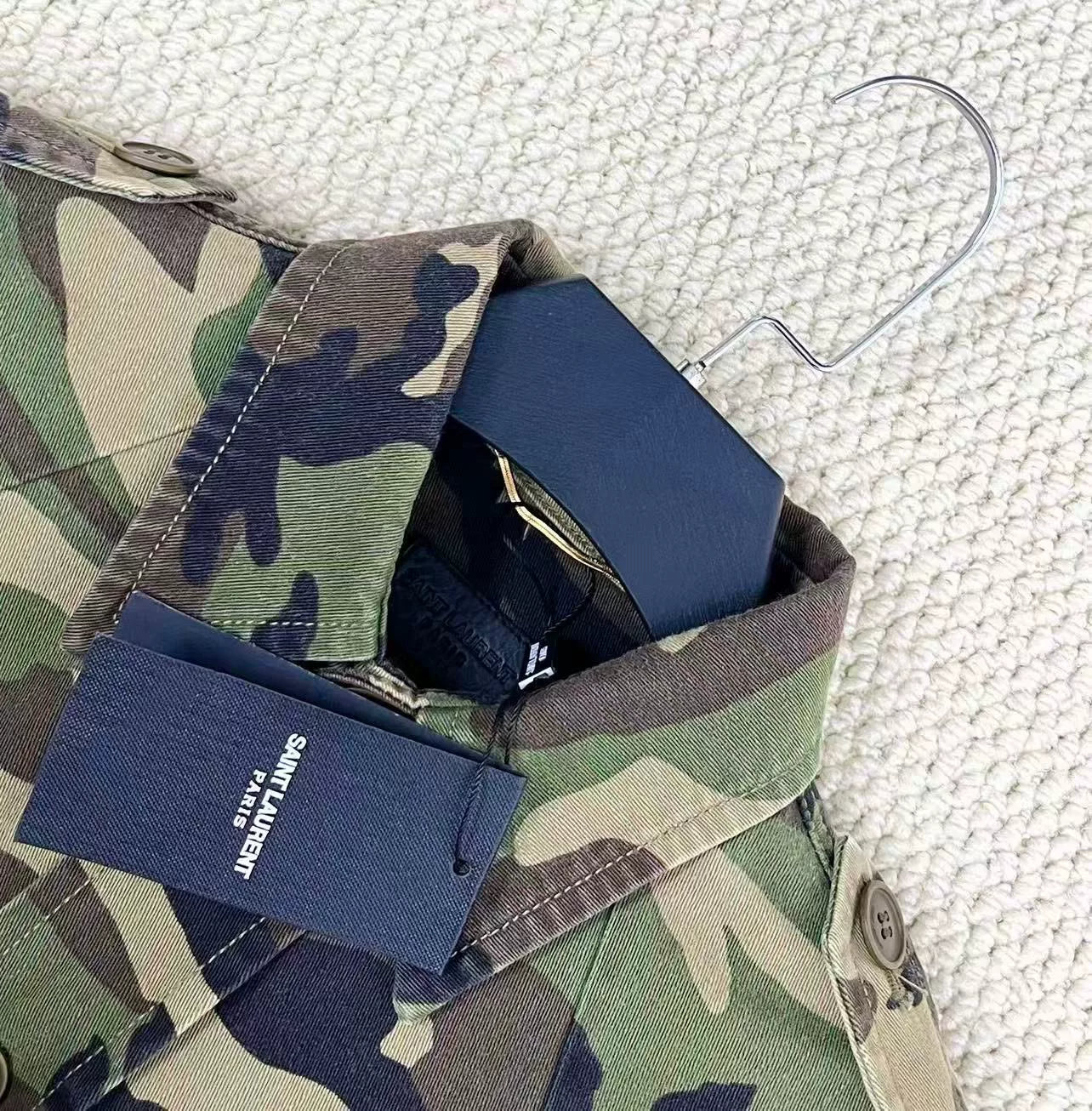 army green camouflage jacket with logo