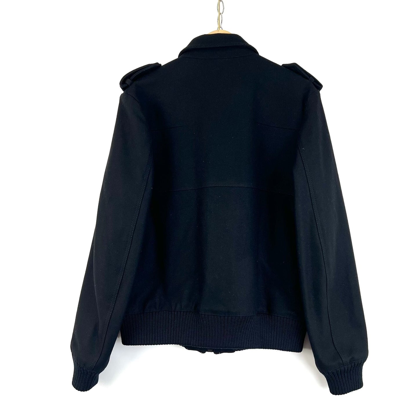 Dior Black Wool Epaulet Flight Jacket