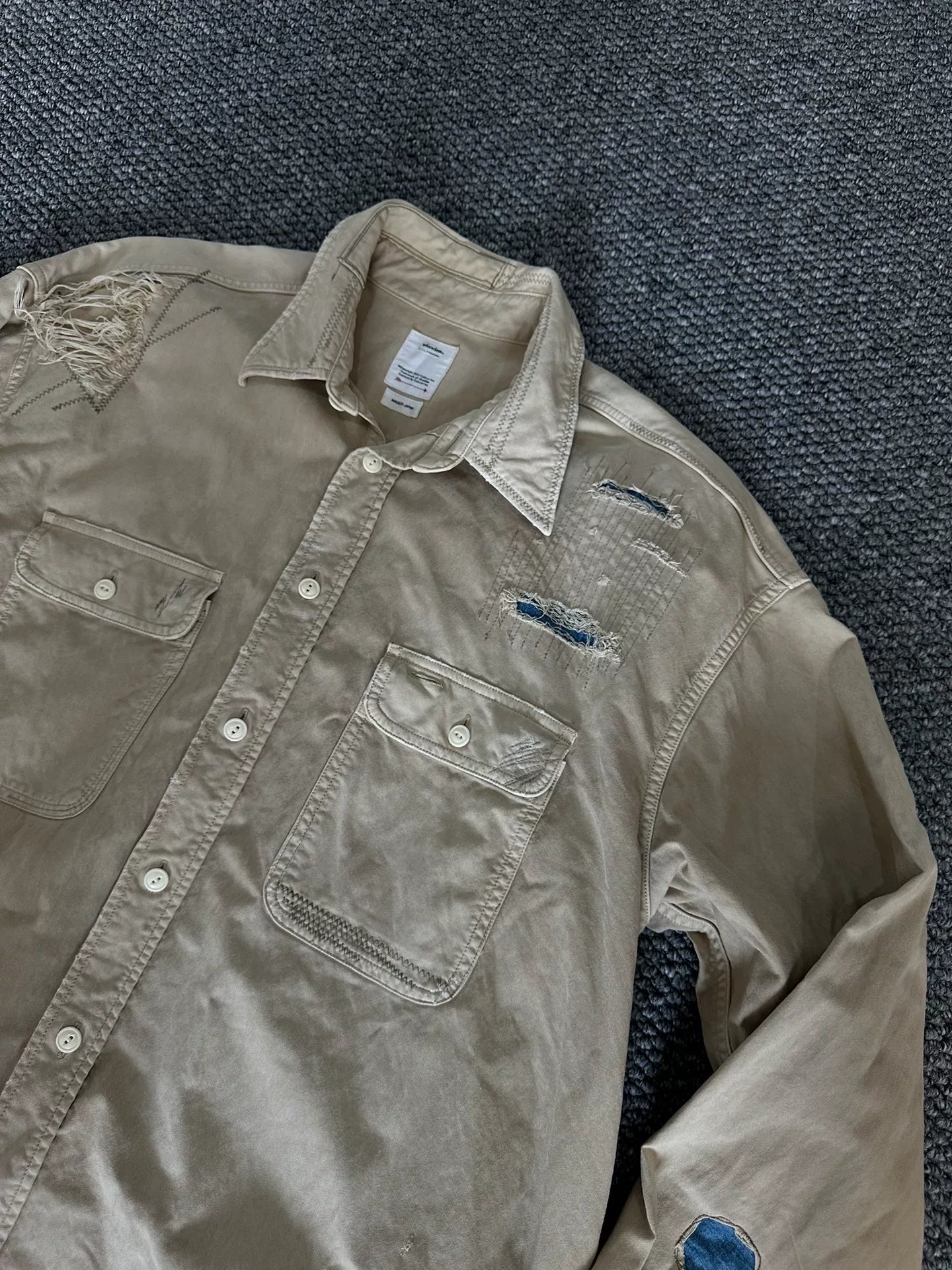 visvim grand crash distressed shirt