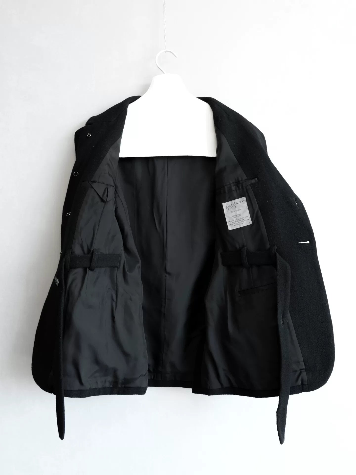 yohji yamamoto black jacket with silver buttons