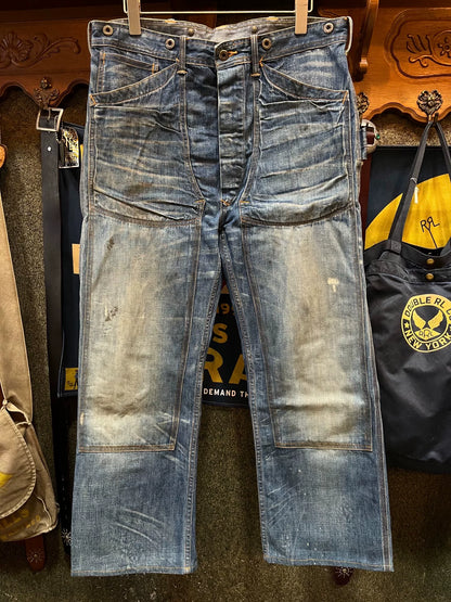 distressed double rl workwear denim pants