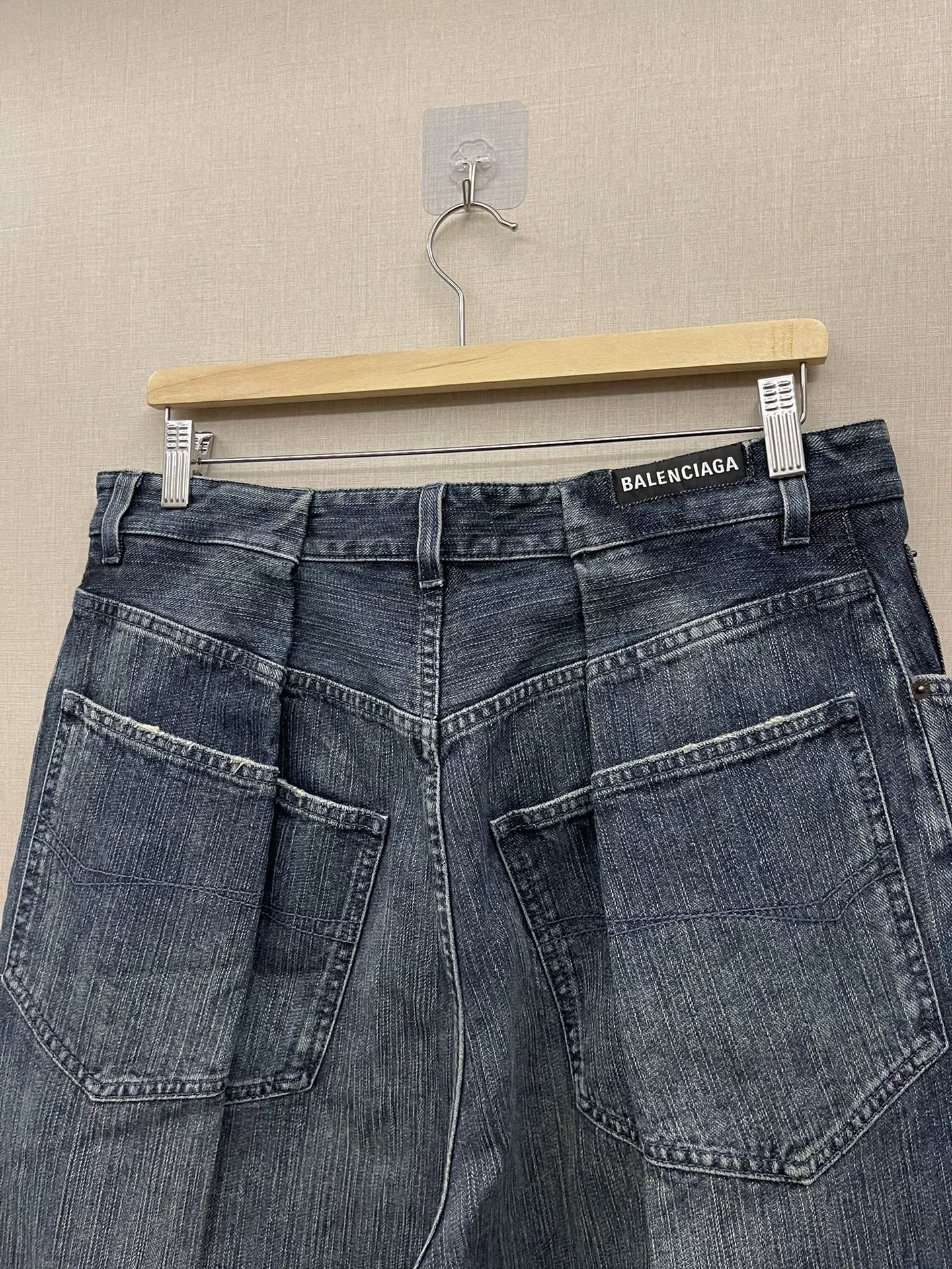 balenciaga baggy wide-leg denim pants
