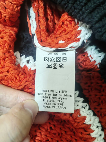 cav empt stripe loose waffle knit sweater