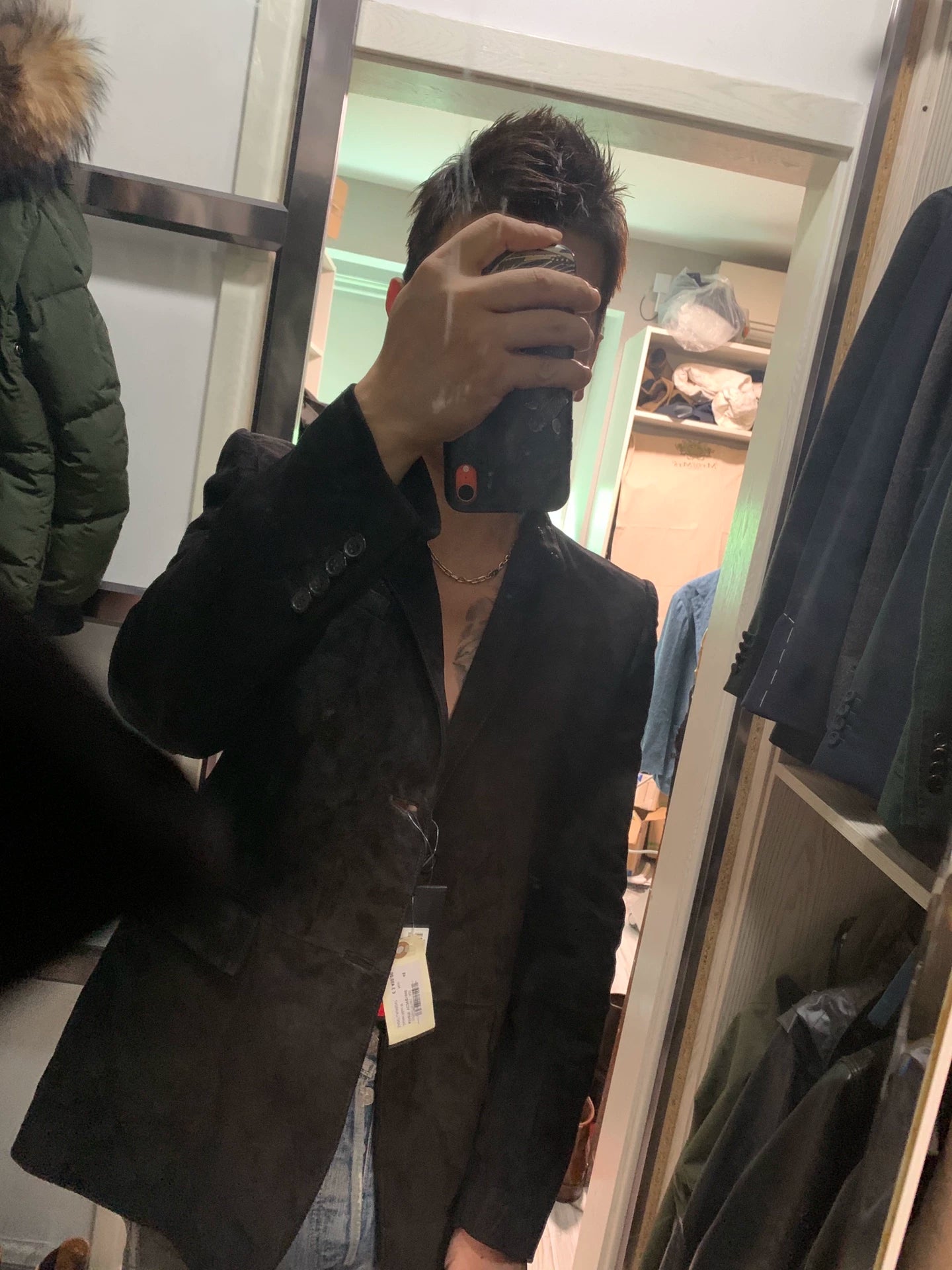 saint laurent suede blazer size 48