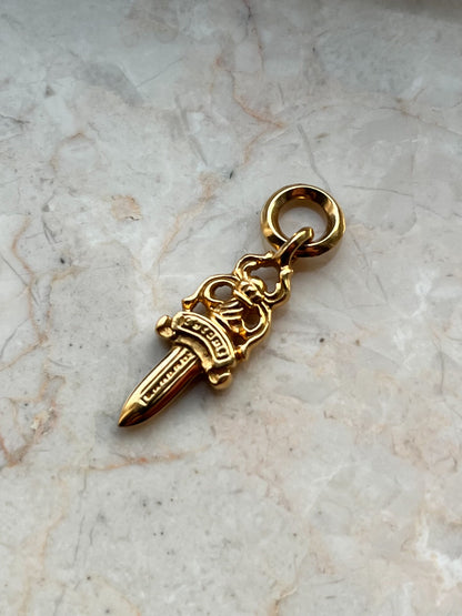 Chrome Hearts 22k Gold Dagger Pendant