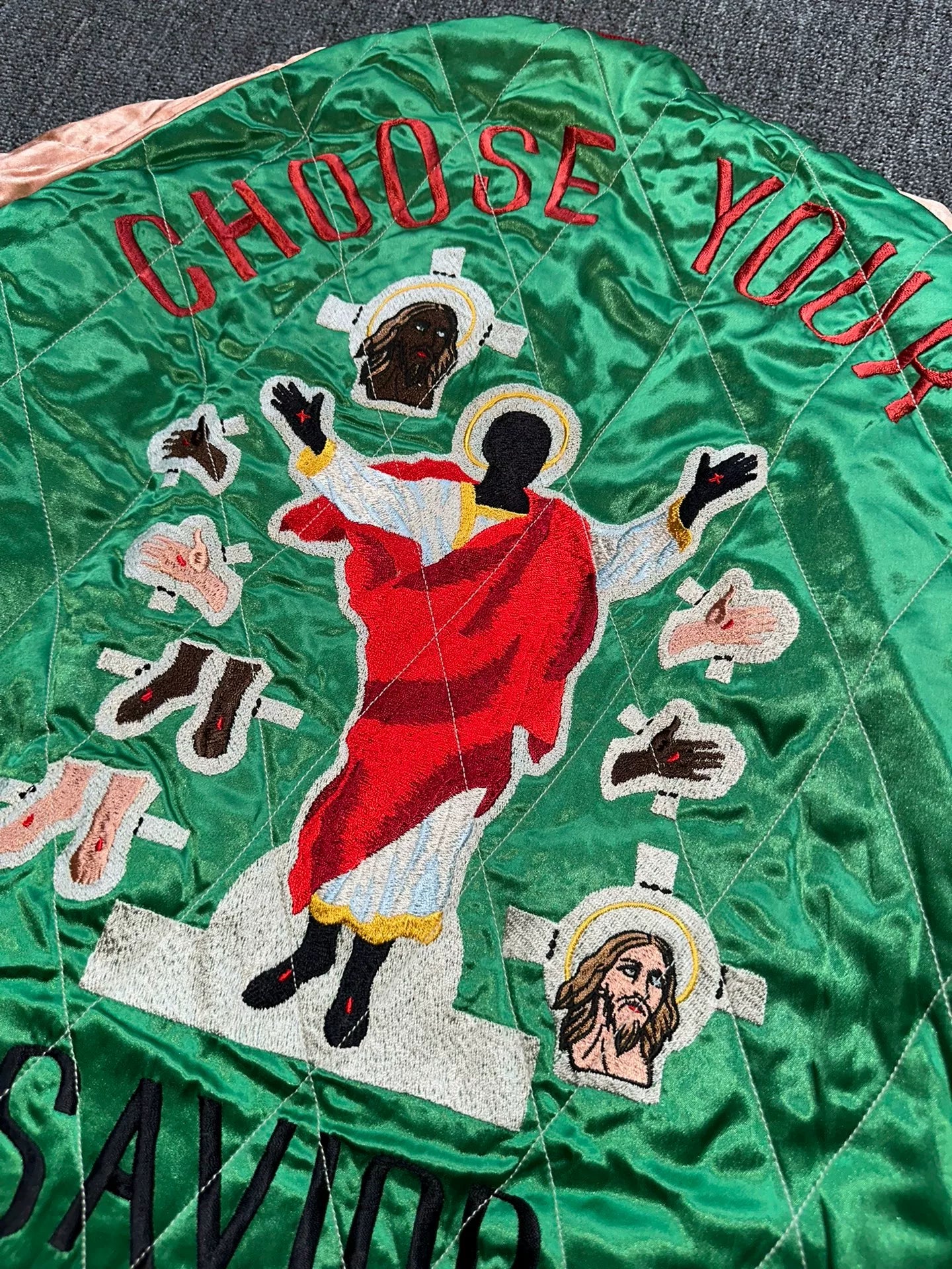 Saint Michael Velvet Souvenir Jacket