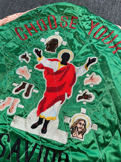 Saint Michael Velvet Souvenir Jacket