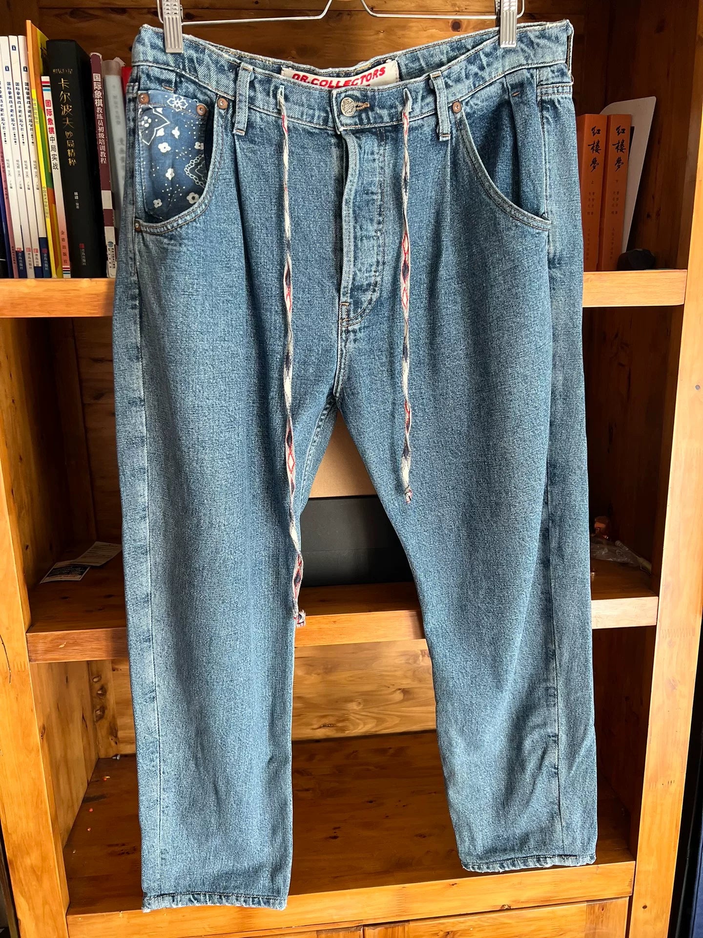 handcrafted indigo dyed relaxed fit denim pants