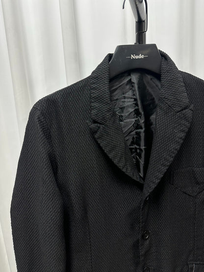 Comme des Garçons Black Textured Stitch Coat