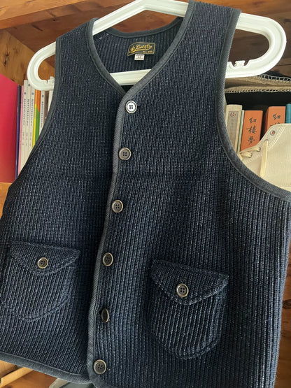 stylish blue wool vest for layering