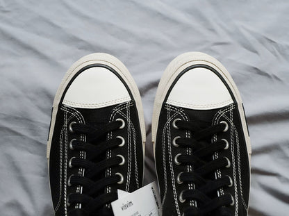 visvim skagway hi canvas sneakers black and white