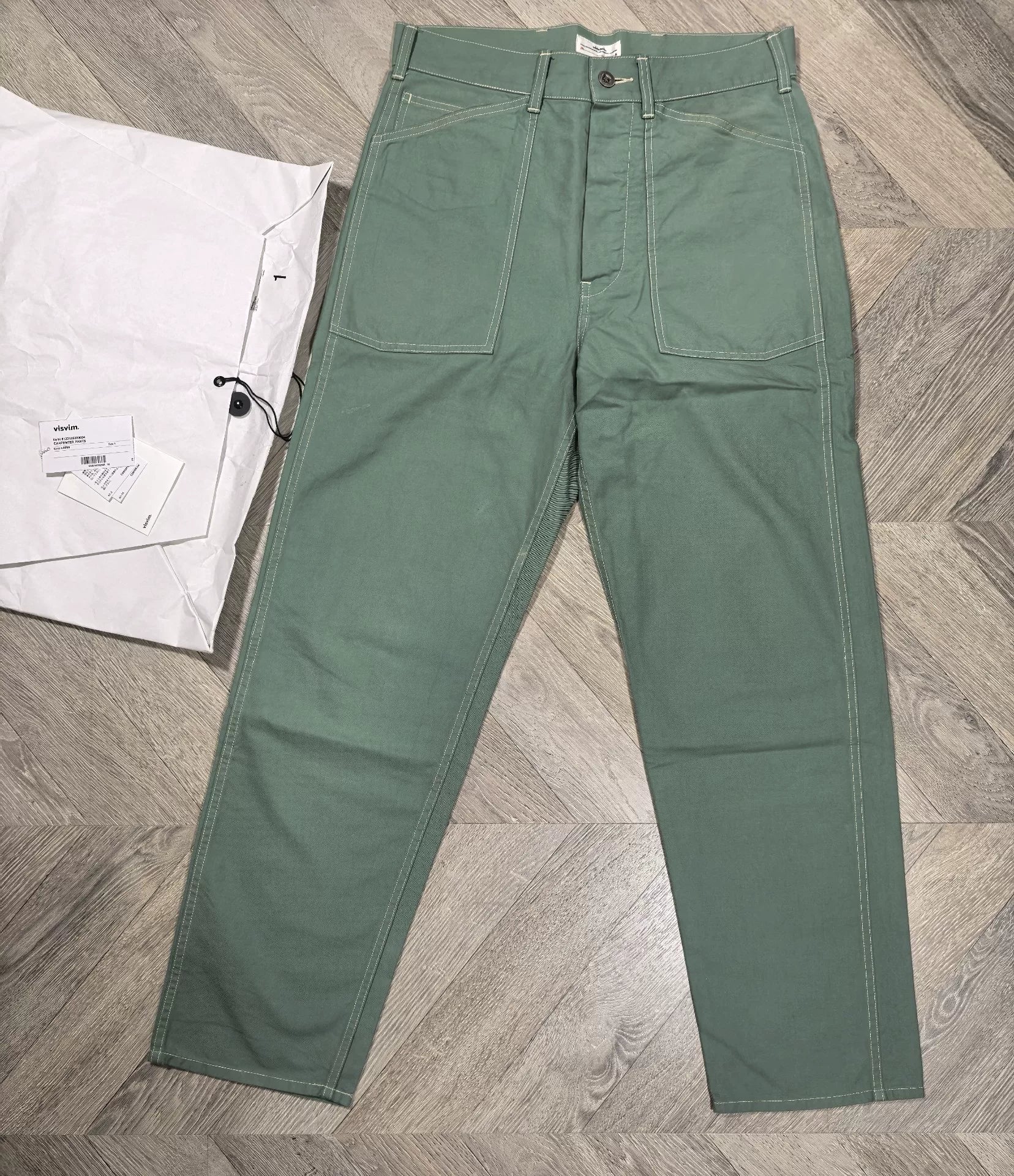 visvim 23ss carpenter pants in mint green