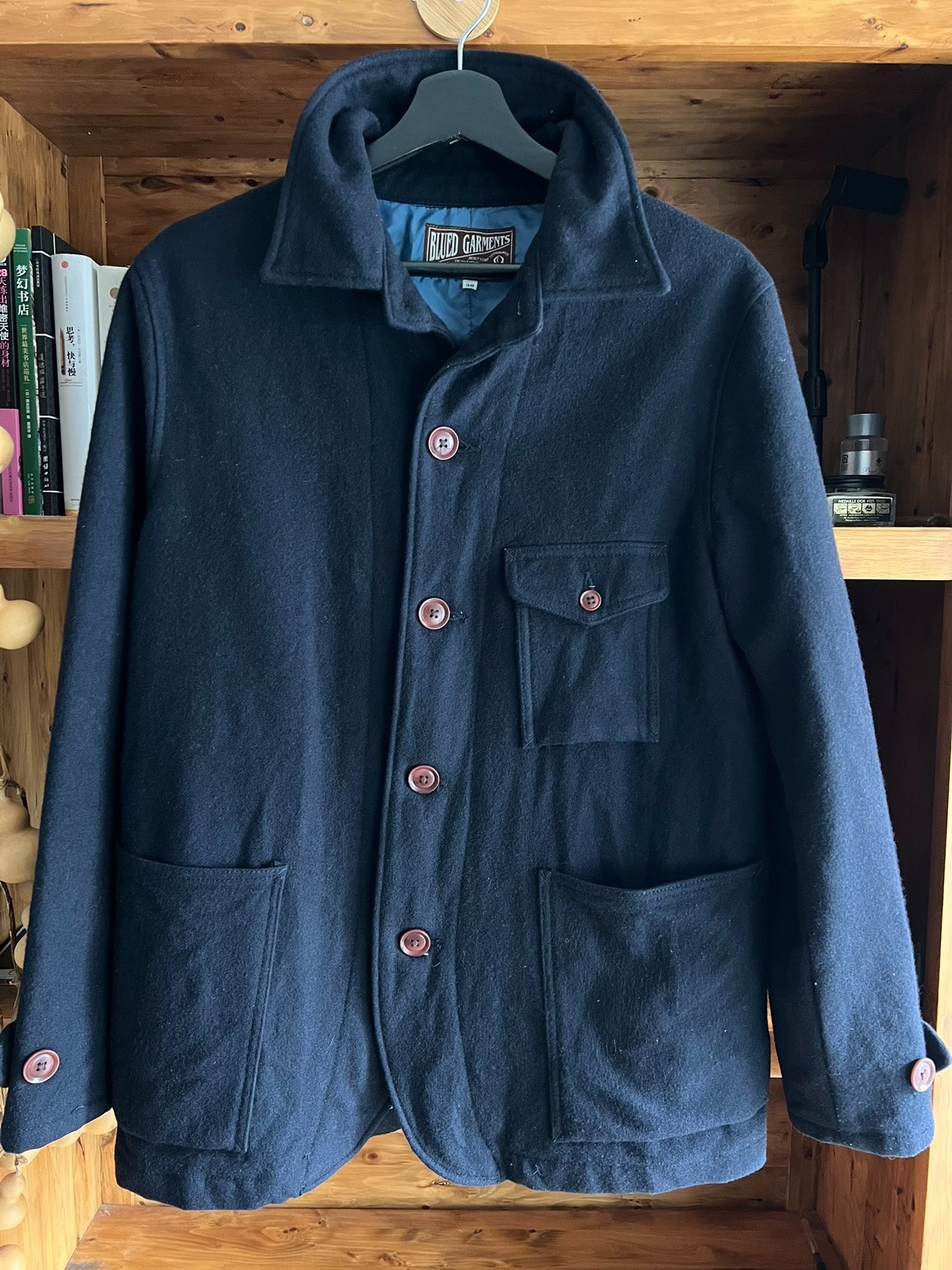 momotaro wool jacket deep blue stylish design