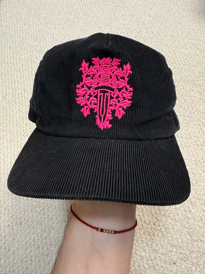 Chrome Hearts Black Corduroy Baseball Cap