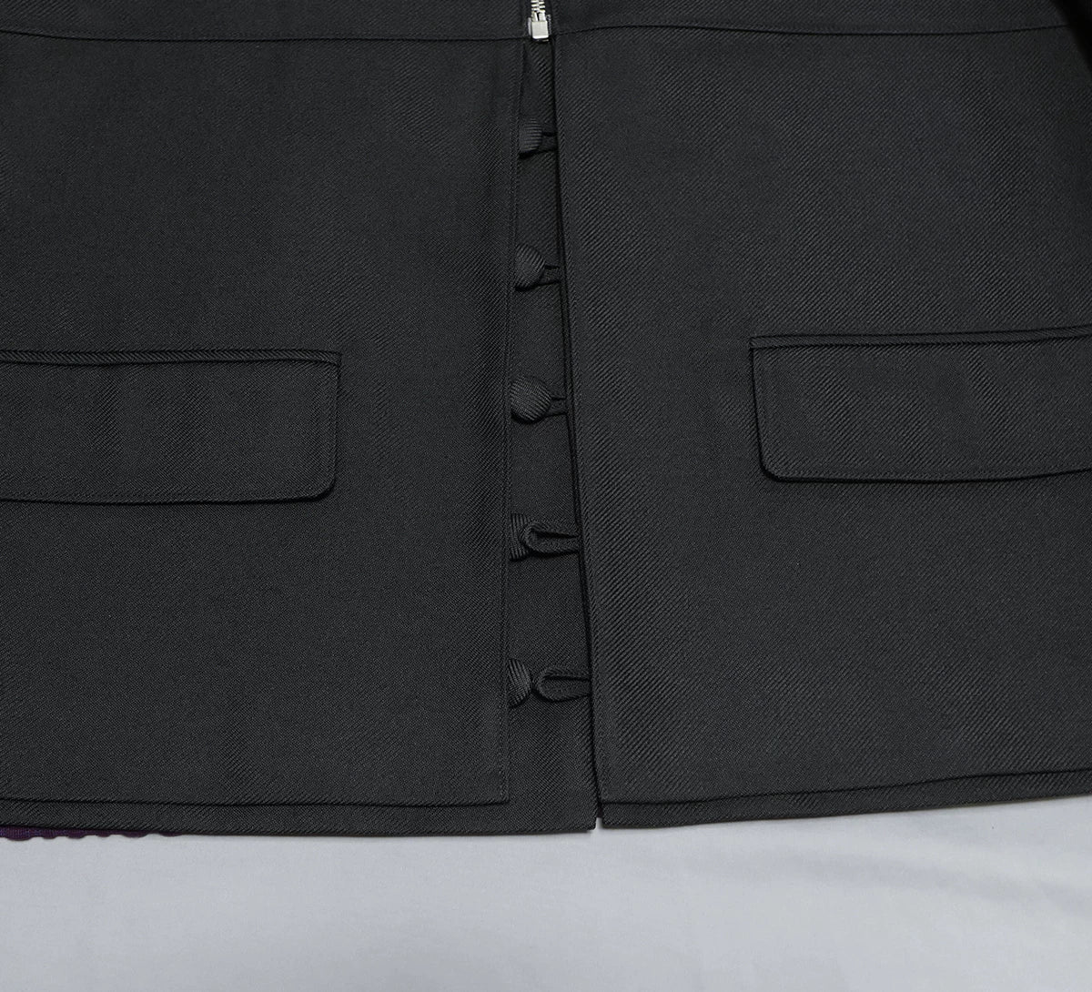 namacheko tailored biker jacket in black