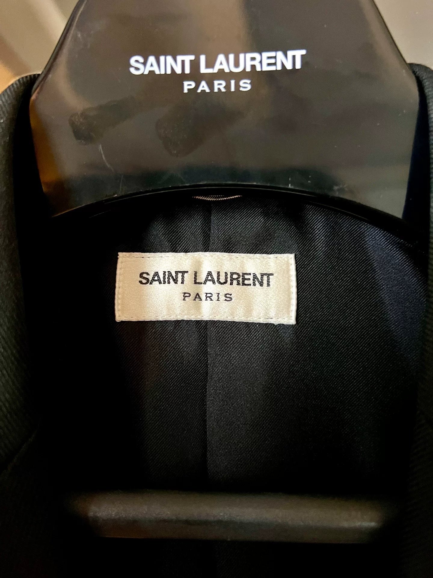 saint laurent black leather blazer