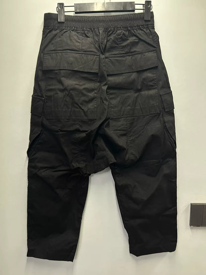 classic black nylon cropped pants size 46