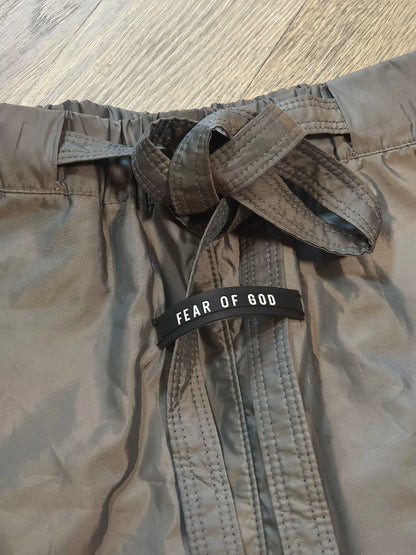 fear of god gray shorts with drawstring