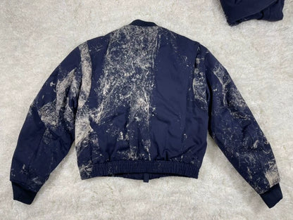 Maison Margiela Navy Paint Spatter Bomber Jacket
