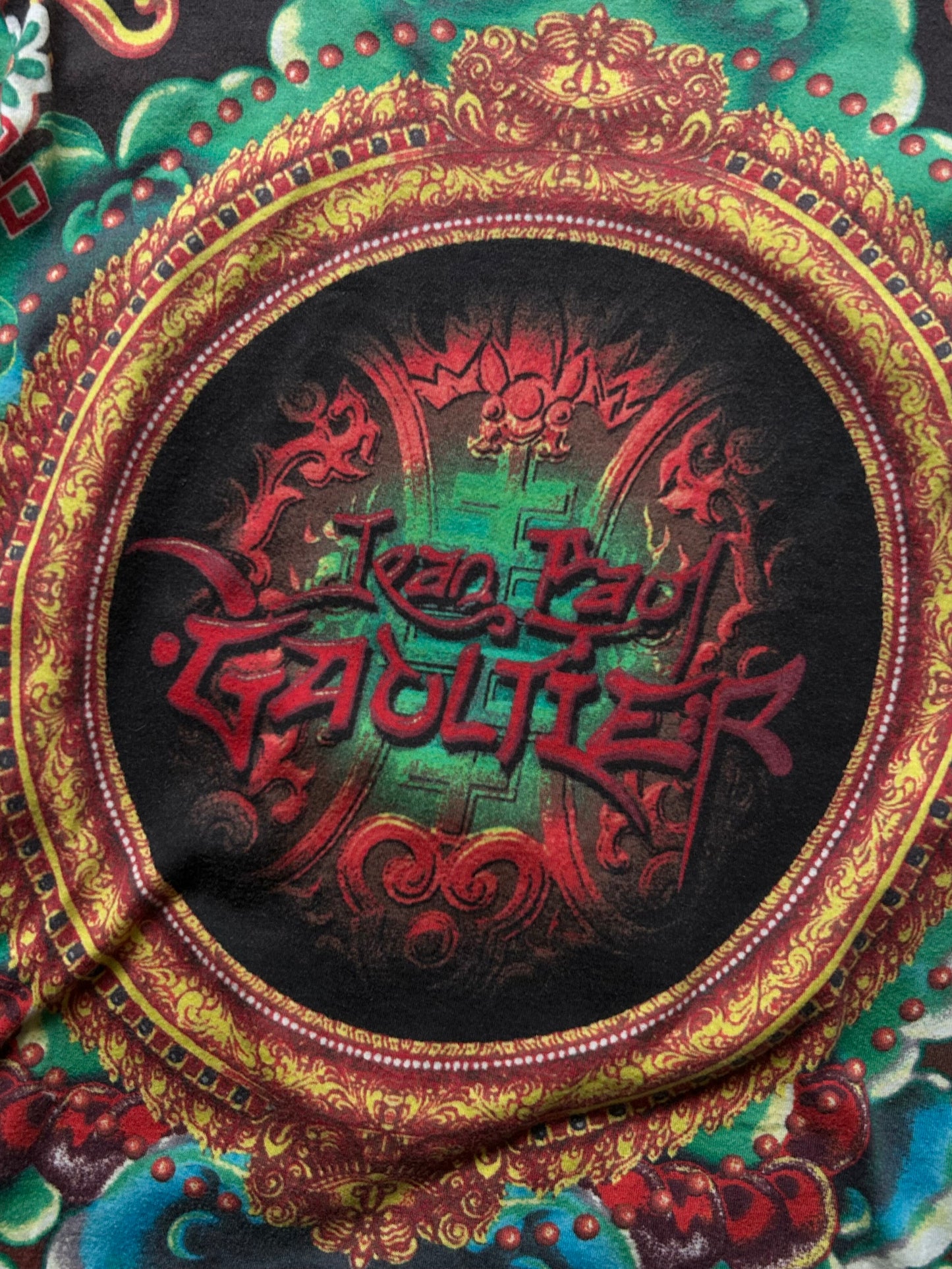 jean paul gaultier buddha print long sleeve shirt