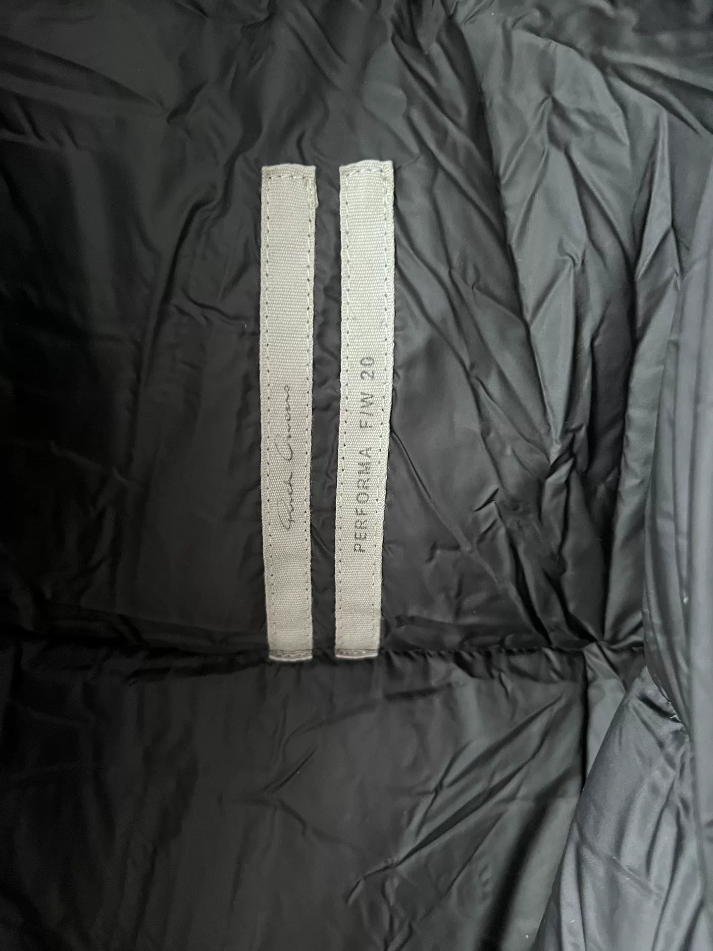 rick owens color-blocked puffer jacket