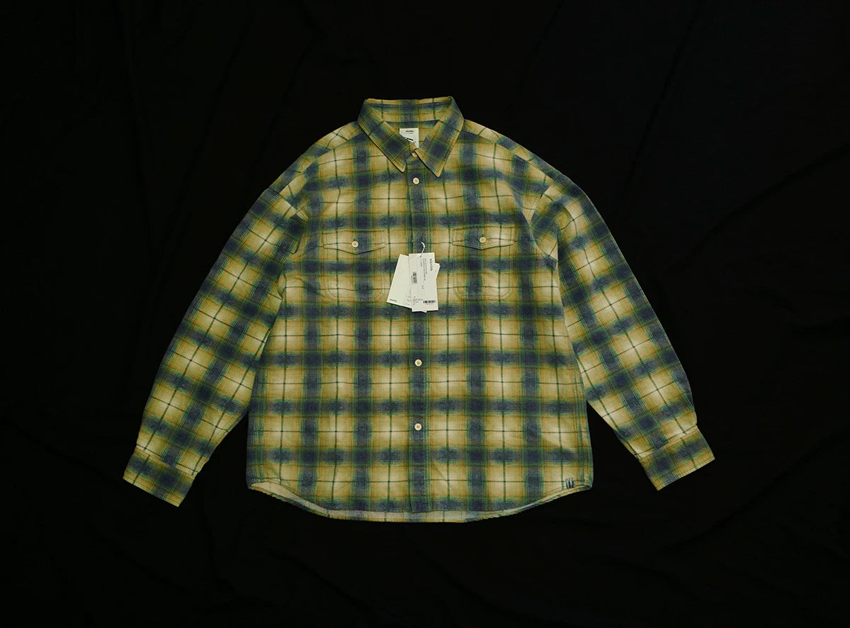 visvim pioneer khadi check long sleeve shirt