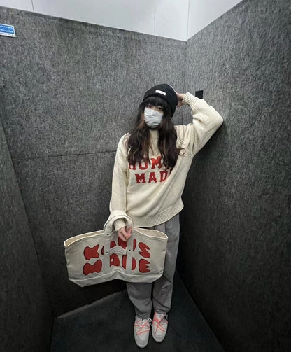 human made raglan sleeve knit sweater