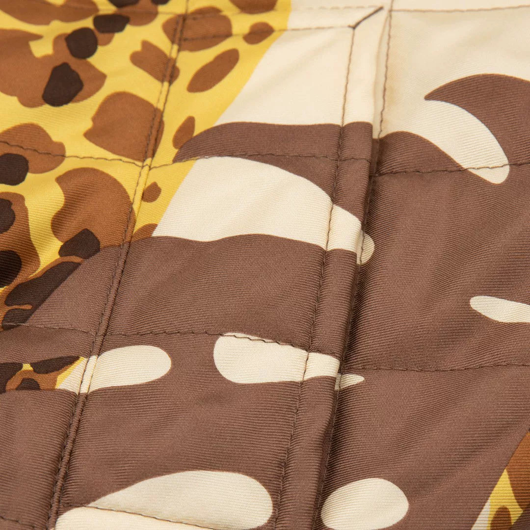 Saint Laurent Leopard Print Quilted Bomber