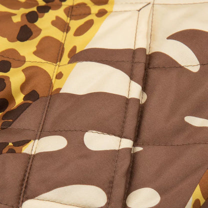 Saint Laurent Leopard Print Quilted Bomber