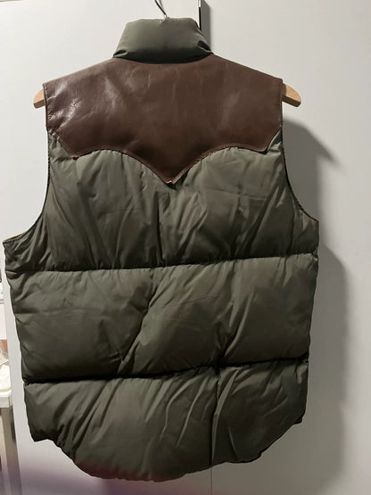 rocky mountain down vest with leather details