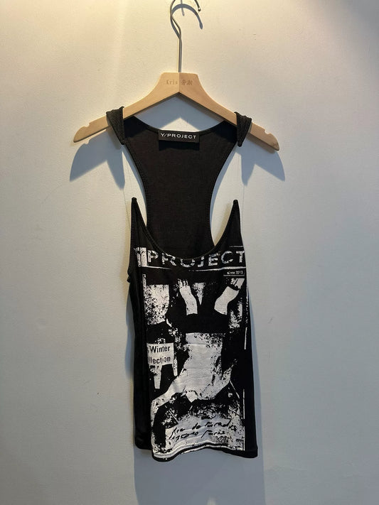 y/project rock band graphic tank top