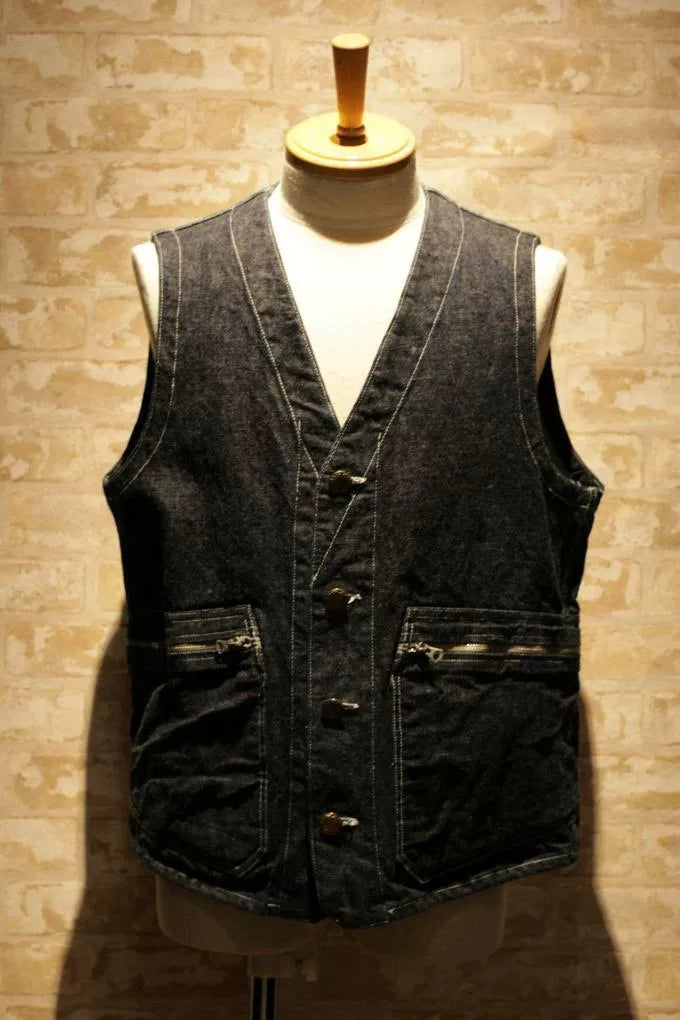 denim vest with large back pocket