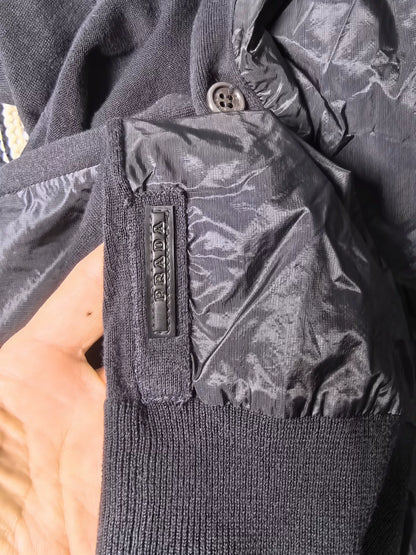 Prada Nylon Panel Cardigan