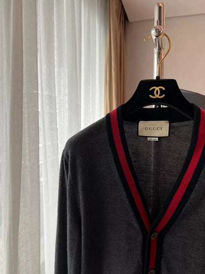 Gucci Gray Knit Wool Cardigan
