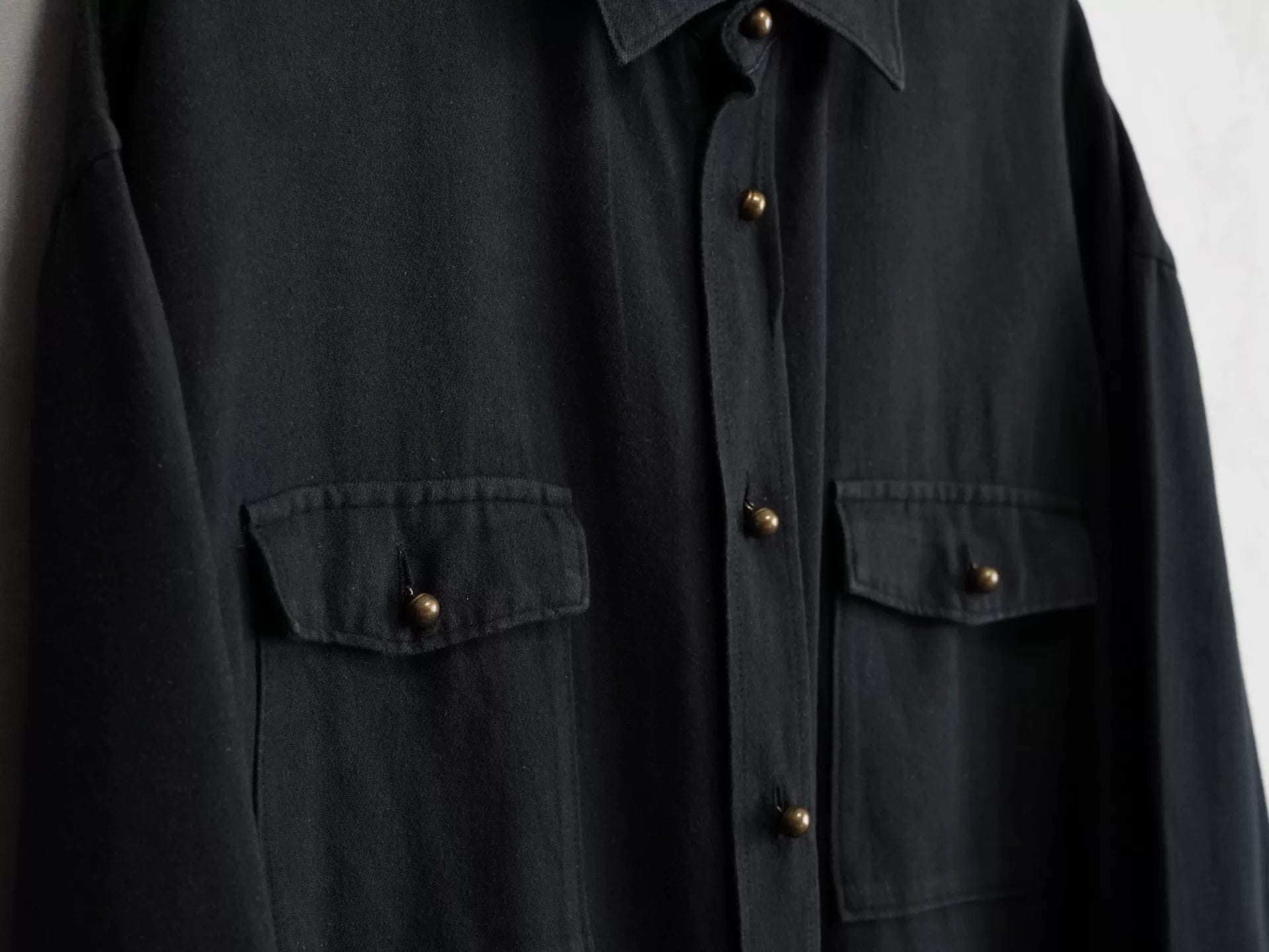 y's for men black button-up shirt