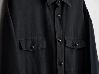 y's for men black button-up shirt