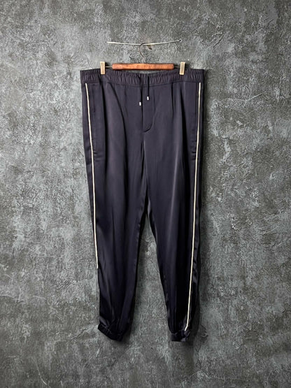 Saint Laurent Black Striped Drawstring Pants