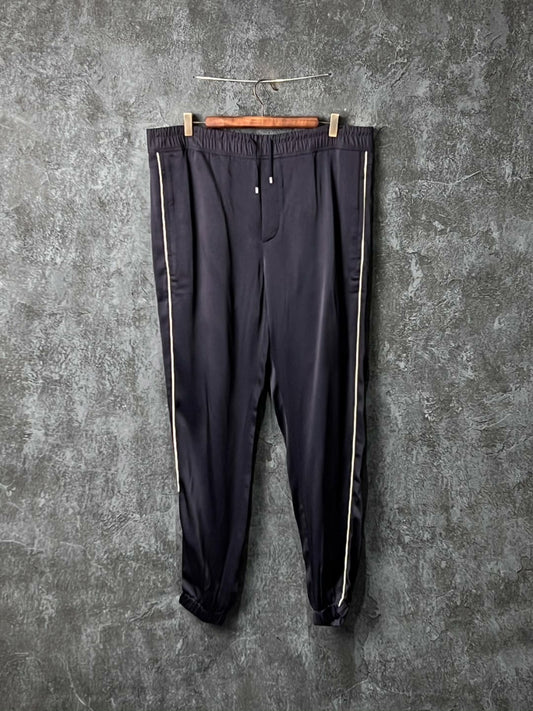 Saint Laurent Black Striped Drawstring Pants