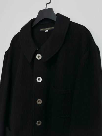 black button-up oversized jacket