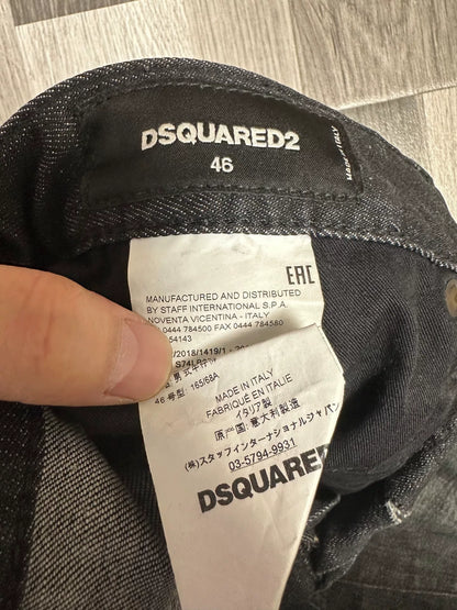 DSquared2 Black Distressed Denim Jeans 46