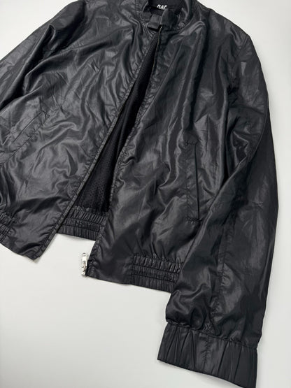raf simons black motorcycle jacket size 50