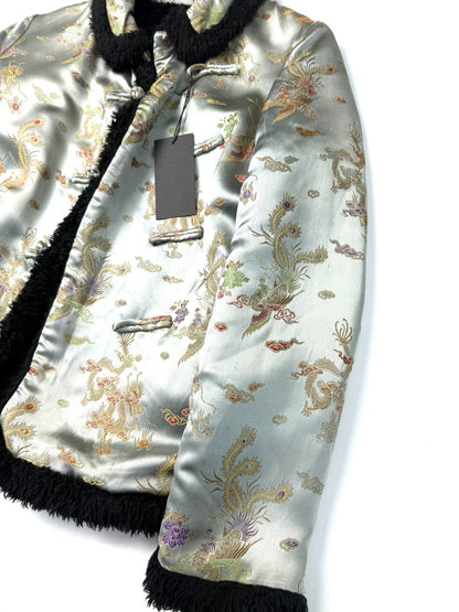 undercover silk brocade jacket with frog buttons
