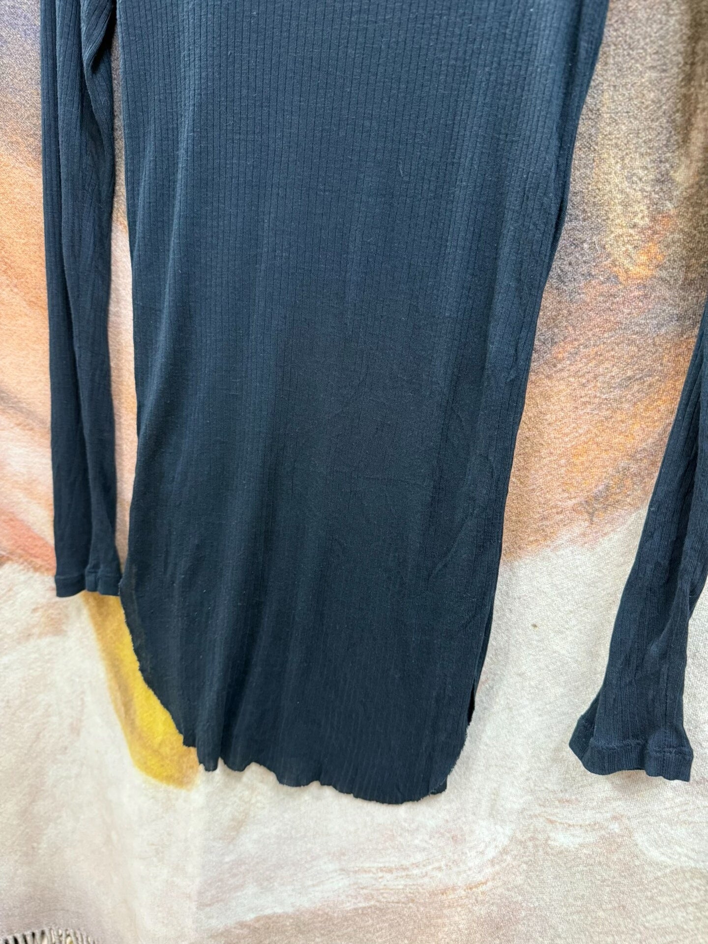 long sleeve fitted black top