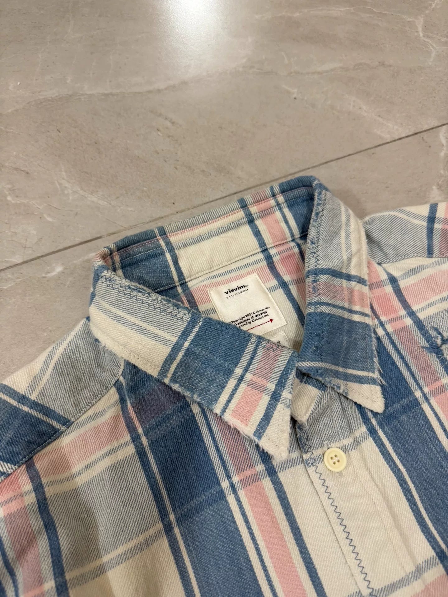 VISVIM 22SS PIONEER CHECK L/S Distressed Shirt