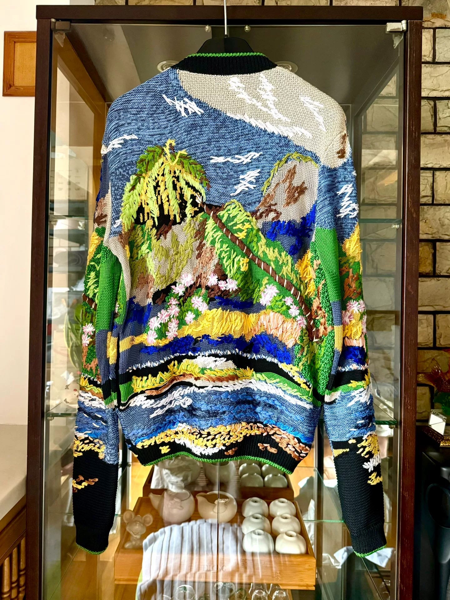 saint laurent embroidered knit jacket