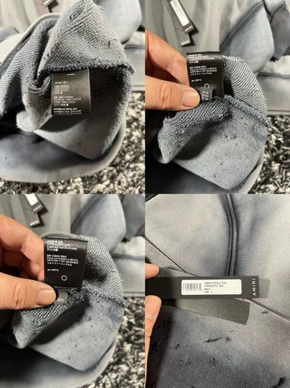 Amiri Distressed Sweatshirt in Black and Gray