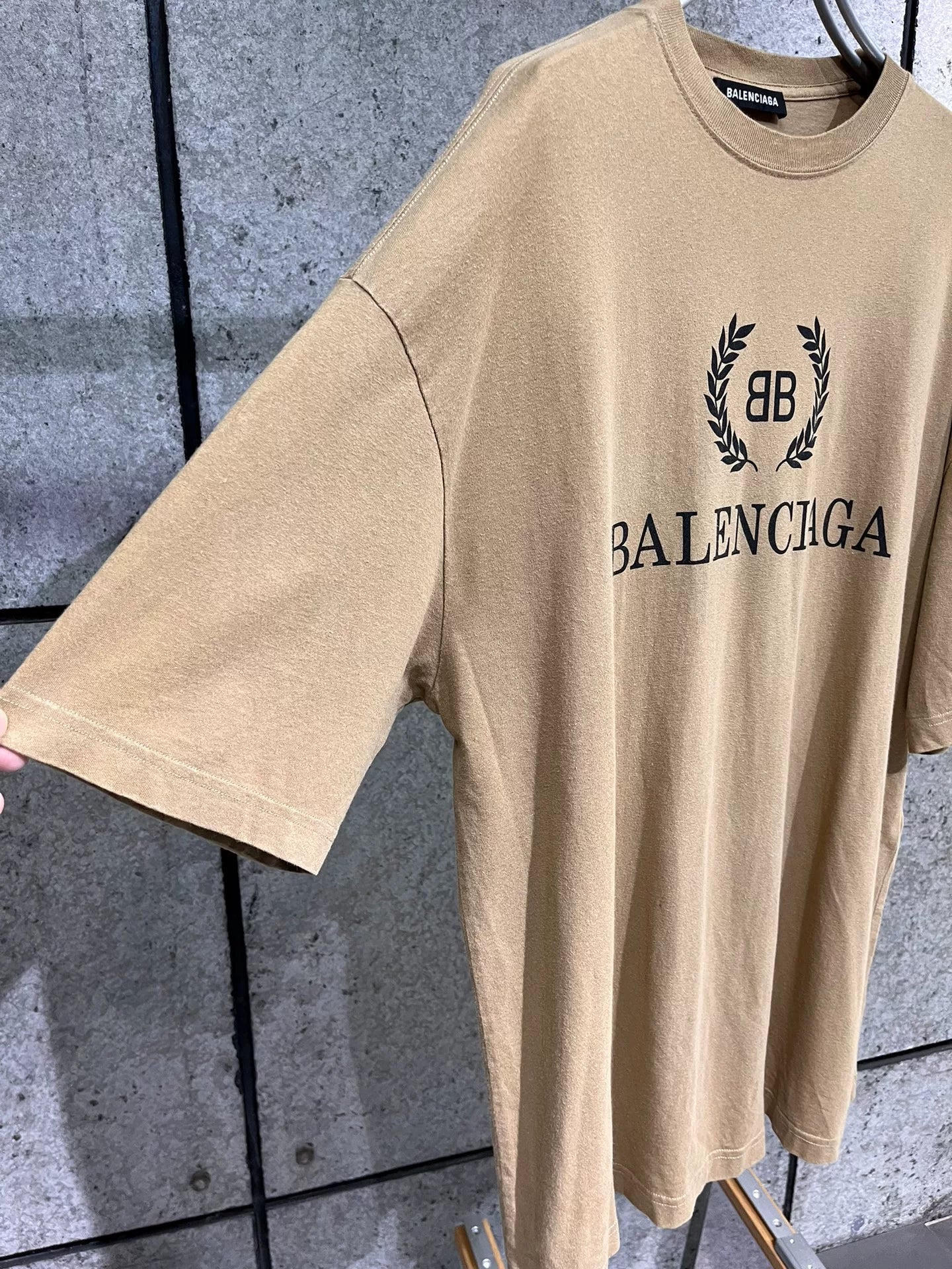 Balenciaga Khaki Wheat Short Sleeve S