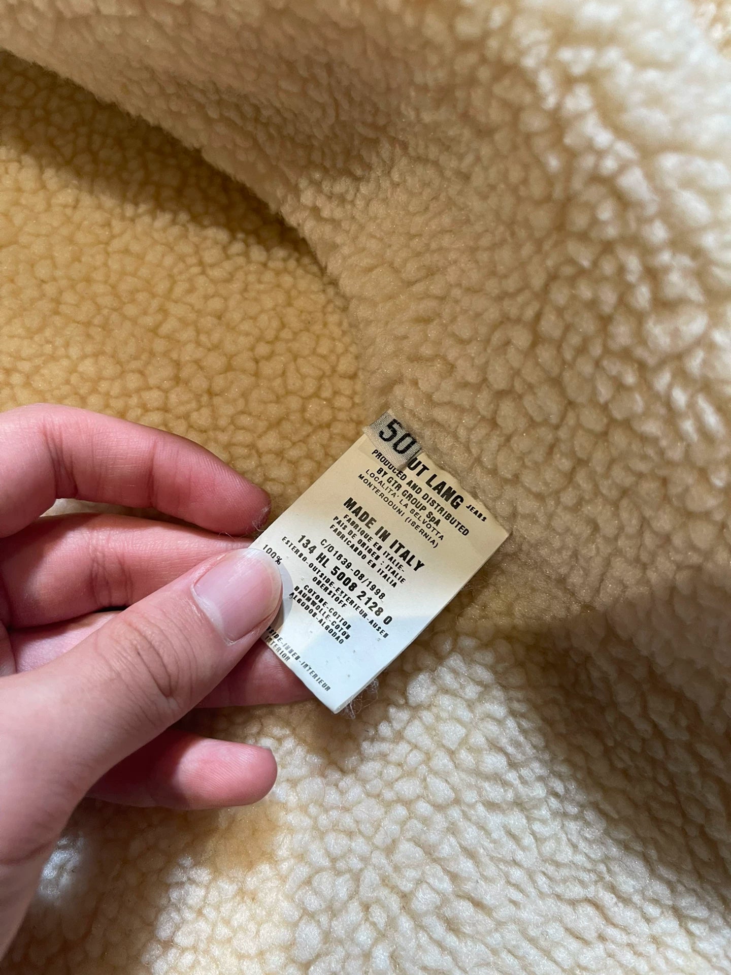 helmut lang 1998 lamb wool denim jacket